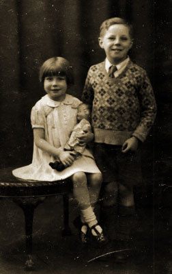 Audrey and brother Henry during the Wa
