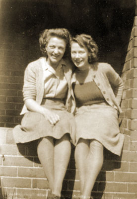May (right) with friend Joan off duty in Inskip