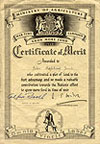 Certificate of Merit for growing food in Wartime