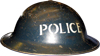 Steel helmet worn by Bolton Special Constable
