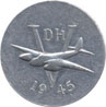 1945 De Havilland 'Victory' token depicting Mosquito fighter bomber